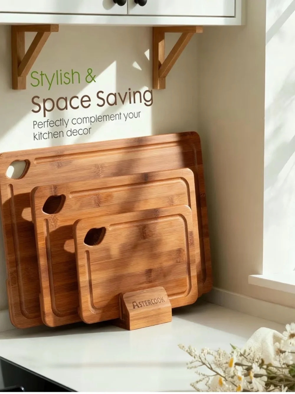 Bamboo Cutting Board Set - Natural Brown
